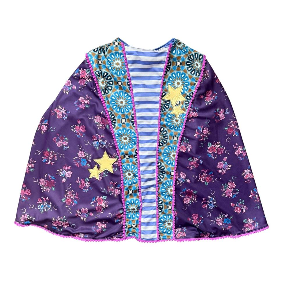 Matilda Jane Calling All Superheroes Cape Size M Boho Stars Flowers Purple Blue